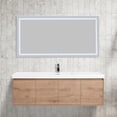 thumbnail image 5 of Blossom Bern 60" Floating Vanity, Acrylic Sink, Soft-Close Doors, Space-Saving Oak Bathroom Cabinet, 5 of 10
