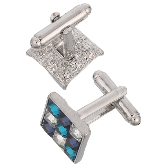 OFFIGAM 2Pcs Multi Color Zirconia Shirt Studs for Men French Cufflinks Formal Events