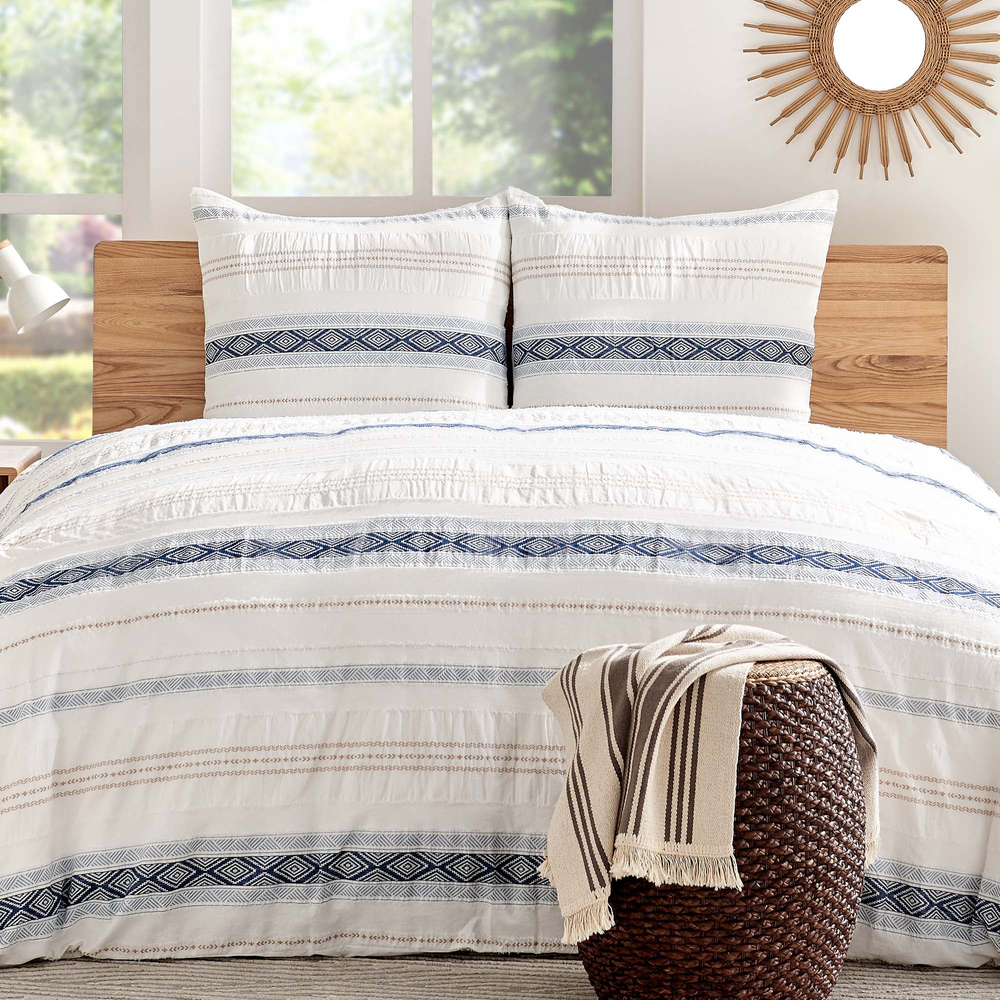  Levtex Home - Pickford Comforter Set - King Comforter + Two King  Pillow Cases - Blue, Taupe, Off-White - Jacquard Tribal - Comforter (106 x  94in.) and Pillow Case (36 x 20in.) - Cotton : Home & Kitchen