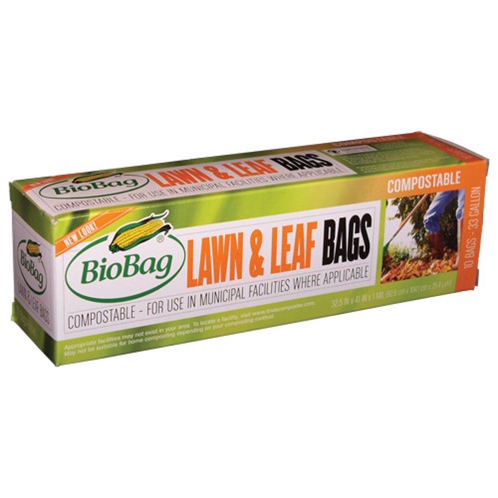 BioBag Compostable Lawn & Leaf Bags, 33 Gallon, Green, 10 Ct Walmart