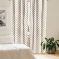 thumbnail image 3 of Ambesonne Abstract Window Curtains, Japanese Style Circular, Each 28" W x 63" L, Camel and White, 3 of 5