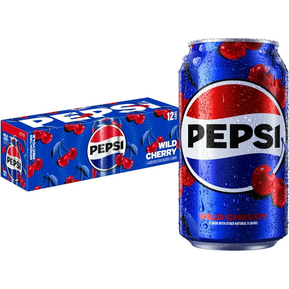 Pepsi Wild Cherry Soda Pop, 12 fl oz, 12 Pack Cans