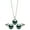 Green, variant on Dark Teal Synthetic Pearl CZ Simple Stud Matching Set Sterling Silver