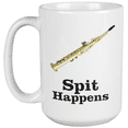 thumbnail image 1 of Spit Happens. Marching Clarinet Coffee & Tea Gift Mug For Marching Band Players, Musicians, Artists, Entertainers, Teens, Music Conductors, Students, Moms, Dads, Women And Men (15oz), 1 of 4