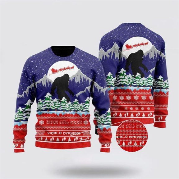 Christmas With Bigfoot Ugly Sweater Gift For Christmas – Gifts For Bigfoot Lovers