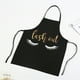 thumbnail image 3 of Delantal de cocina con bloqueo de oro para pestañas, para el hogar, cocina, cafés, negro, 3 of 10