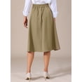 thumbnail image 4 of DARING DIVA Women's Flowy A-Line Business Work Skirt with Pockets Small Khaki, 4 of 6