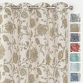 thumbnail image 7 of DriftAway Freda Jacobean Floral Linen Blend Lined Thermal Insulated Room Darkening Blackout Grommet Window Curtains 2 Layers 2 Panels Each 52 Inch by 63 Inch Taupe Beige, 7 of 7