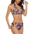 thumbnail image 2 of NICKSUN Women's Bikini Sets, Cute Print Two Piece Bathing Suits Sexy Halter Padded Bikini Swimsuits, 2 of 6