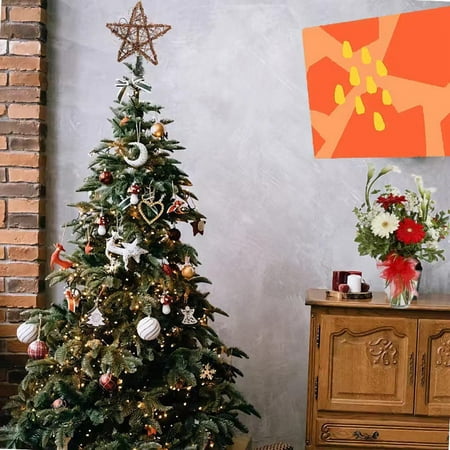 

ECHOYY Border Christmas Decorations Rattan Tree Top Star Rattan Five Pointed Star LED Lights String Christmas Tree Top Decoration Accessories