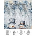 thumbnail image 5 of Blue Christmas Bed Skirt Queen Size 18 Inch Drop, Snowman Gift Flower Holly Eucalyptus Wood Grain Wrap Around Dust Ruffle Bedskirts, Wrinkle & Fade Resistant Easy Fit Bedskirt with Adjustable Elastic, 5 of 8