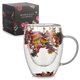 thumbnail image 1 of Flower Glass Double Wall Glass 10oz Coffee Cups with Handle Tea Cups Beverage Glasses Tea Mug Milk Mug a riot of Colour Novelty Heat Resistant, 1 of 2