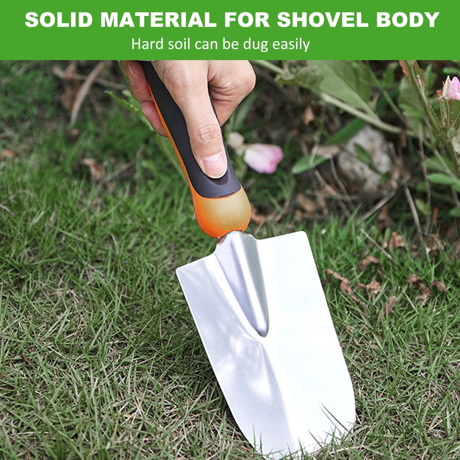 FOUKUS Garden Tool Set, Stainless Steel Heavy Duty Gardening Tool Set, with Non-Slip Rubber Grip, Storage Tote Bag, Outdoor Hand Tools, Ideal Garden Tool Kit Gifts