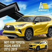 AEROGUYS Tape-On Window Deflectors Extra Durable Window Visors Rain Guards Fit for Toyota Highlander 2020-2026, Sun Visors, Wind Vent Visors, Car Accessories - 6 pcs. AG0739