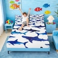 thumbnail image 3 of Manfei Watercolor Shark Full Size Sheets for Kids Boys and Girls, Marine Animal Bed Sheets 4pcs, 1 Flat Sheet, 1 Fitted Sheet and 2 Pillowcases, 3 of 6
