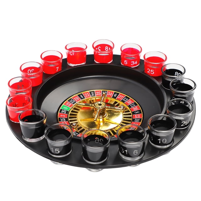 Jeu de Verres à Shot, Ensemble de Verres à Shot Portables Chiffres 16 Jeu de Roue de Verre à Shot Amusant Sans Fin pour Adultes pour Rassemblements