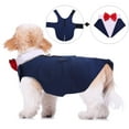 thumbnail image 2 of QBLEEV Dog Formal Tuxedo Suit for Medium Large Dogs，For Costume Wedding Party Outfit with Detachable Collar，Elegant Dog Apparel Bowtie Shirt and Bandana Set for Dress-up Cosplay Holiday Wear, 2 of 7
