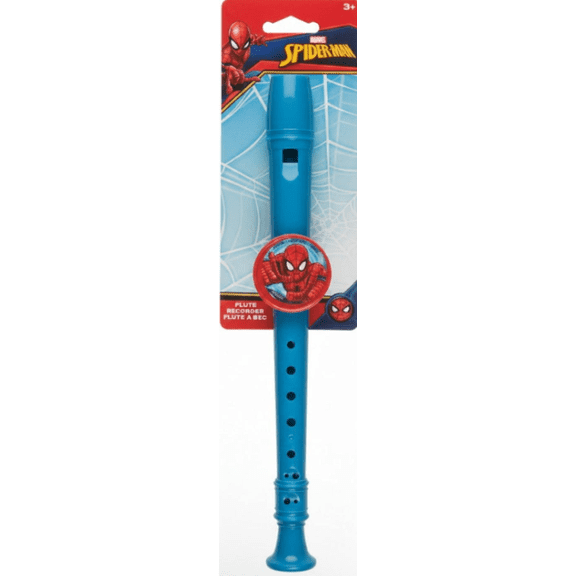 Marvel Spider-Man Recorder Flute – Kids Plastic Toy Instrument, Blue