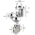 thumbnail image 2 of 5pcs Camping Cookware Set Outdoor Portable Picnic Cookware Kit Stainless Steel Travel Tableware Cooking Accessory, 2 of 5