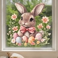 thumbnail image 4 of Tumdkd Easter Window Stickers 12x12 Inch, Rabbits Easter Egg Adhesive Decals, Watercolor Bunny Wall Stickers, Removable PVC Window Clings for Home Glass Door Decoration, 4 of 7