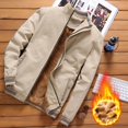 thumbnail image 2 of Vedolay Men Jackets for Winter 2023 Fall Fall Fashion Clothes Classy Open Front Cardigans Khaki,XL, 2 of 4