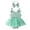 Green, variant on Girls Sleeveless Solid Bowknot Rib Romper Skirts Headbands Outfits