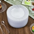 thumbnail image 6 of 100 Count Clear Plastic Plates 9 Inch, Disposable Heavy Duty Plastic Dinner Plates- Premium Hard Plastic Plates Fancy Disposable Clear Plates for Weddings, Parties and Events, 6 of 8