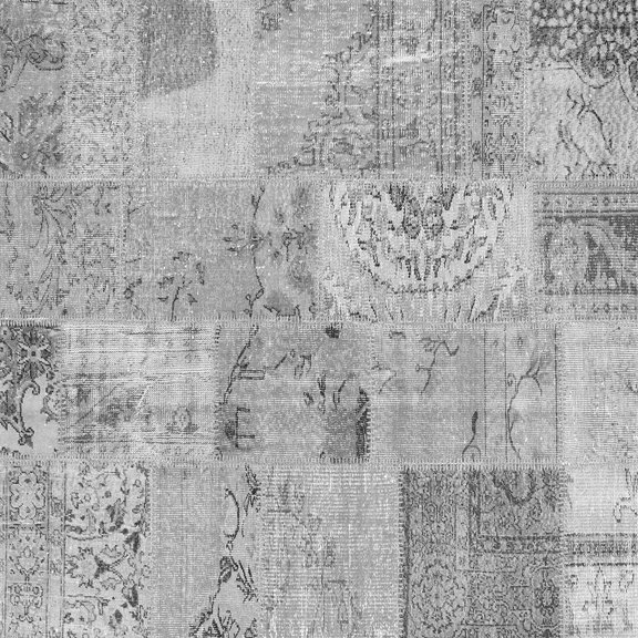 Ahgly Company Indoor Square Patchwork Gray Transitional Area Rugs, 6' Square