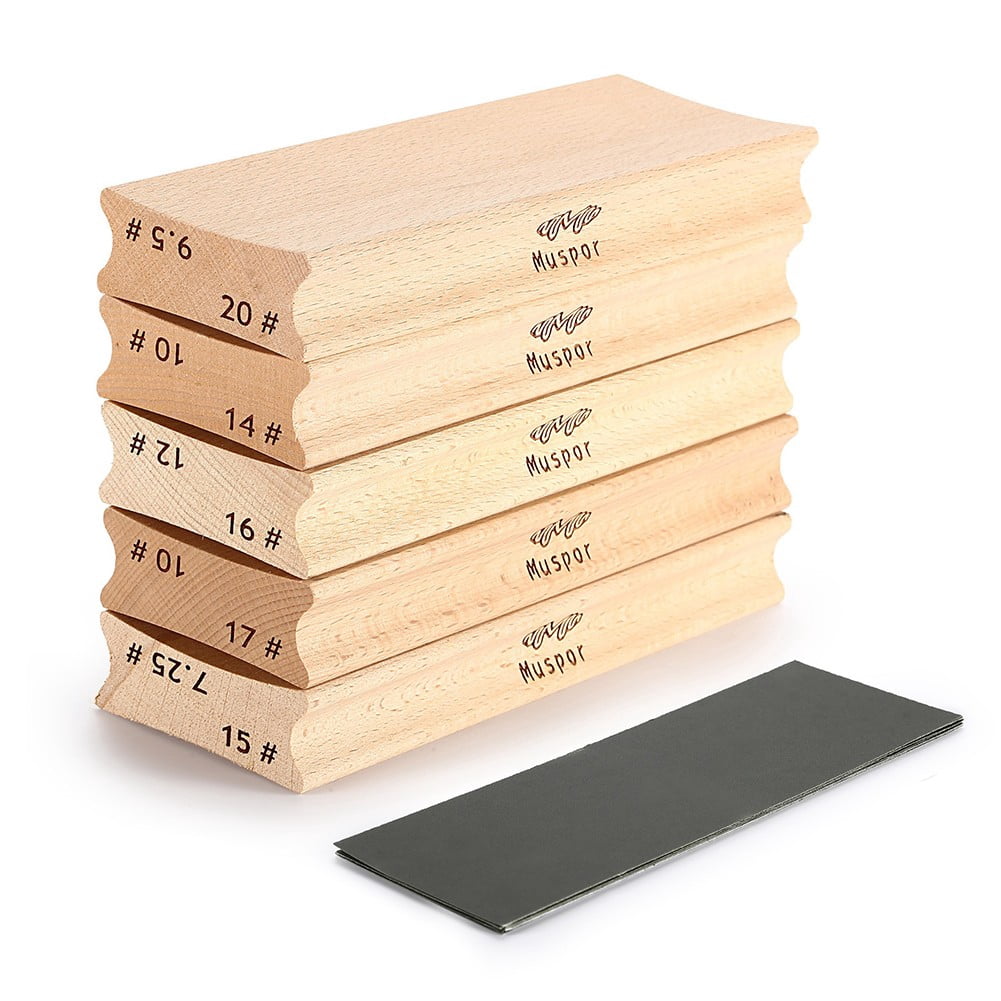Gerich 1 Set Guitar Radius Two-Way Sanding Block for Guitar Bass Fret Leveling Luthier Tool Sanding Block with 2 Pcs s 600 Grit Sandpaper