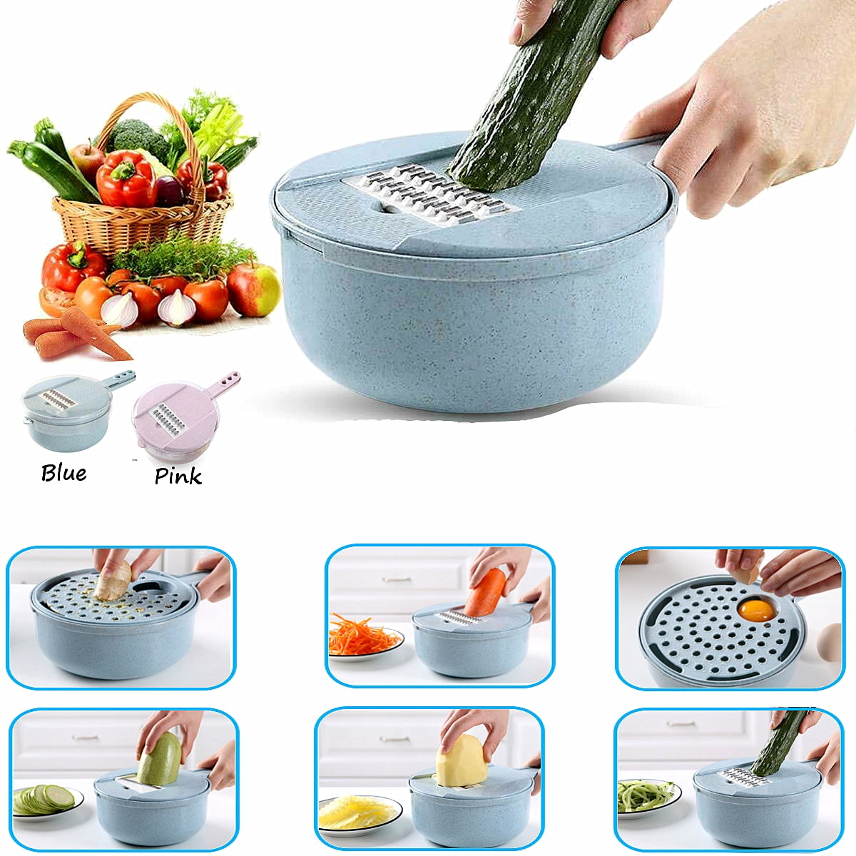 Vegetable Mandoline Slicer 10 In 1 Vegetable Spiralizer Cutter And Shredder Kitchen Multipurpose Julienne Grater With Guard And Egg White Separator Veggie Food Dicer Walmart Com Walmart Com