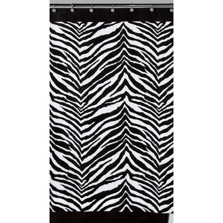 Zebra Animal Pattern Black and White Bath Shower Curtain