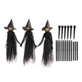 thumbnail image 4 of Decoraciones de Halloween de brujas iluminadas al aire libre con juego de estacas decoración del jardín del hogar adorno de Halloween para fiesta en 3 piezas BLESIY bruja de halloween, 4 of 8
