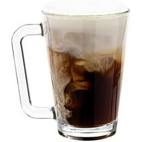 Vikko Glass Coffee Mugs, Thick and Durable 9 Ounce Coffee Cup, Microwave and Dishwasher Safe, Set of 12 Clear Glass Mugs