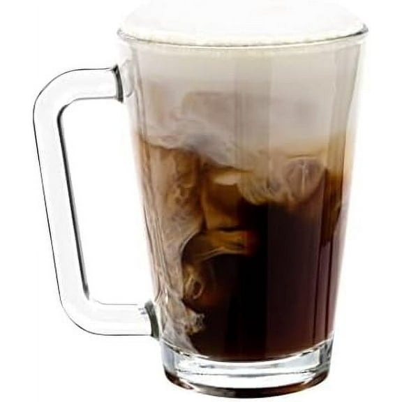 Vikko Glass Coffee Mugs, Thick and Durable 9 Ounce Coffee Cup, Microwave and Dishwasher Safe, Set of 12 Clear Glass Mugs