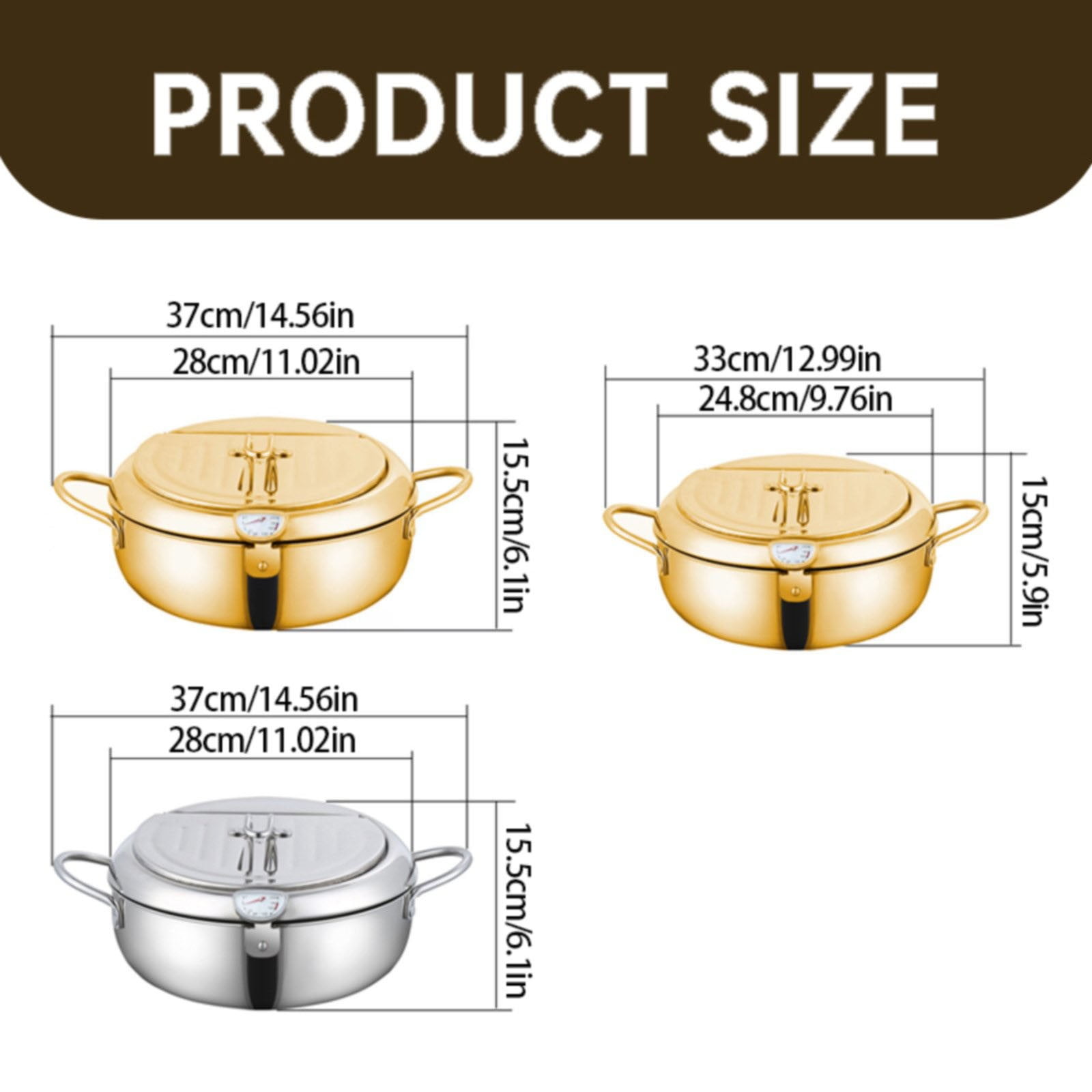 Clearance,npkgvia Japanese Deep Fryer Pot 2024 New Stainless Deep