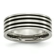 thumbnail image 1 of Titanium Black Enamel Flat 8mm Polished Band Ring 6 Size, 1 of 6