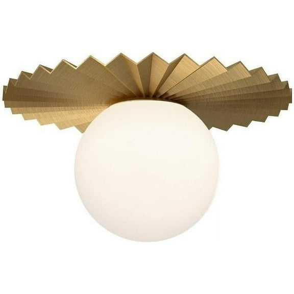 Mood FM501212BGOP Plume Flush Mount, Brushed Gold/Opal Matte Glass