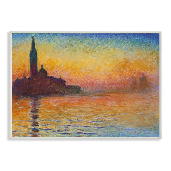 Stupell Industries City Silhouette Rainbow Landscape Monet Classic Painting Wall Plaque by Claude Monet