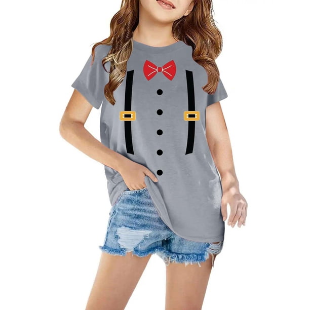 Niño Pequeño Camisa de Pascua Chico Manga Corta Camiseta Gráfica Cuello Redondo Crop Top para 3-14 Años Niñas Y Chico
