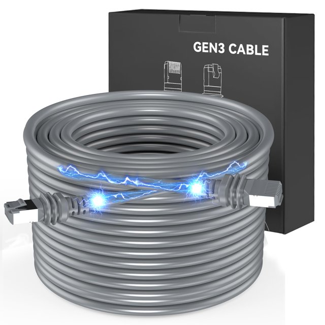 Motito Starlink Gen 3 Cable Starlink Impermeable De 175 Pies Para Cables Rectangulares De Extensión Estándar V3 De Satélite Duradero (175 Pies)