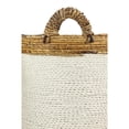 thumbnail image 4 of DecMode 16", 14", 13"W White Seagrass Handmade Two Toned Storage Basket with Handles, 3-Pieces, 4 of 8