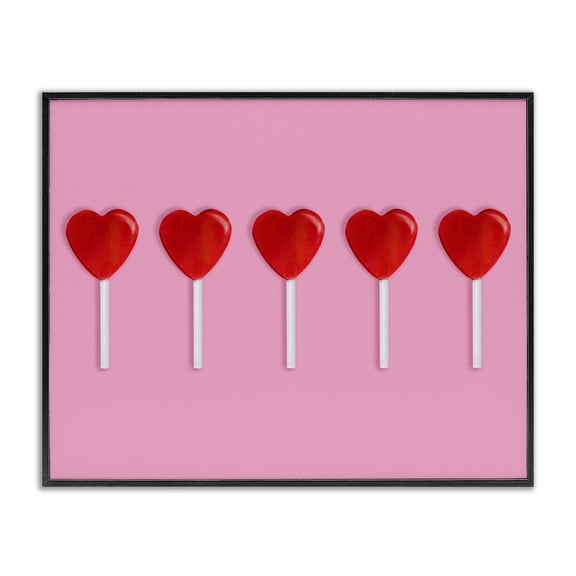 Stupell Industries Contemporary Valentine's Heart Pops Black Framed Giclee Art, 14 x 11, by LISH Creative