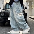 thumbnail image 6 of Huowey Boys Cargo Jeans Pants For Kids Durable Comfortable Casual Outdoor Long Pants With Utility Pockets Age 4 To-14 Years Lovely Dailywear, 5-6 Years, 6 of 9