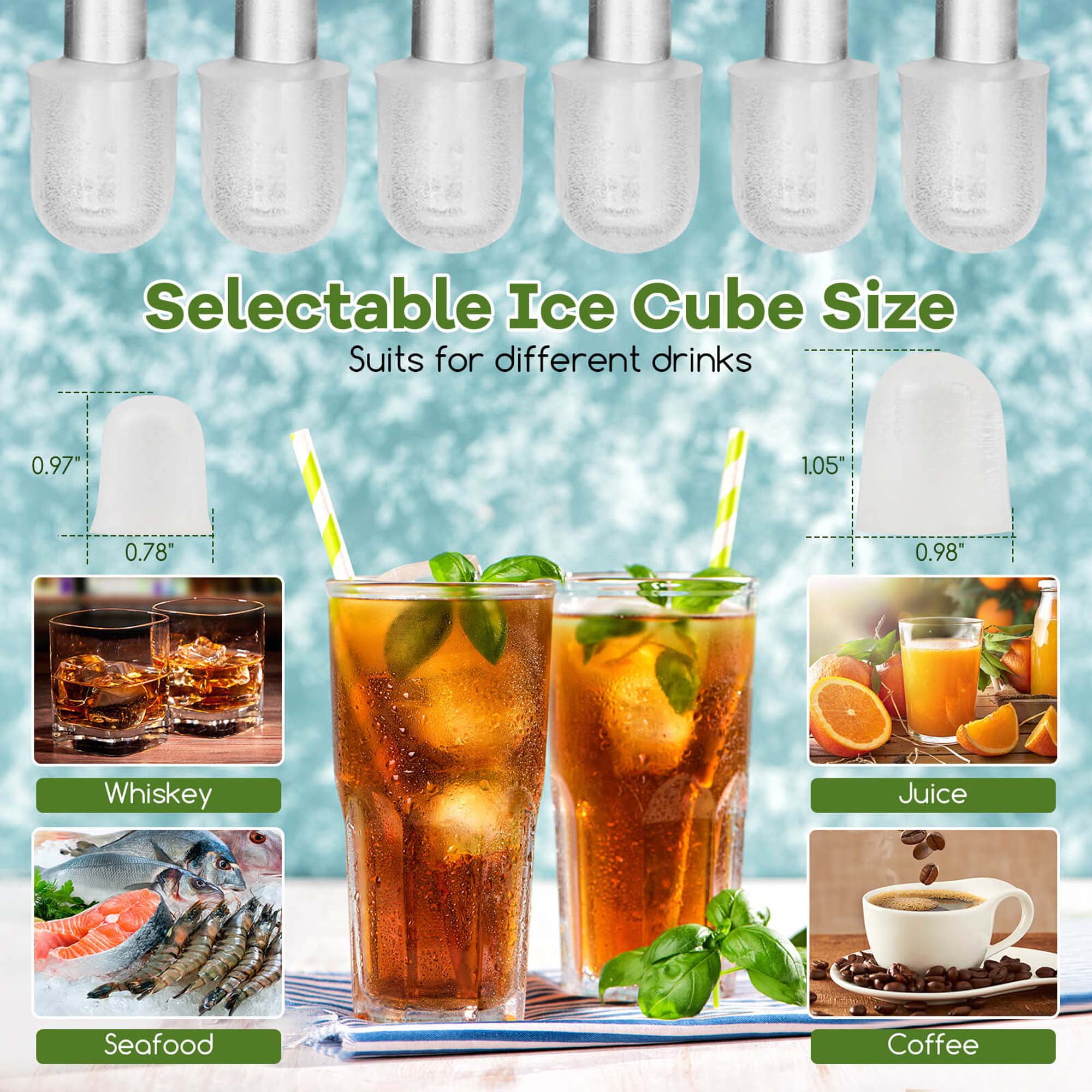 Costway Countertop Ice Maker Portable Ice Making Machine 6-13 Mins 9 Ice 26.5 lbs/24 Hrs Silver