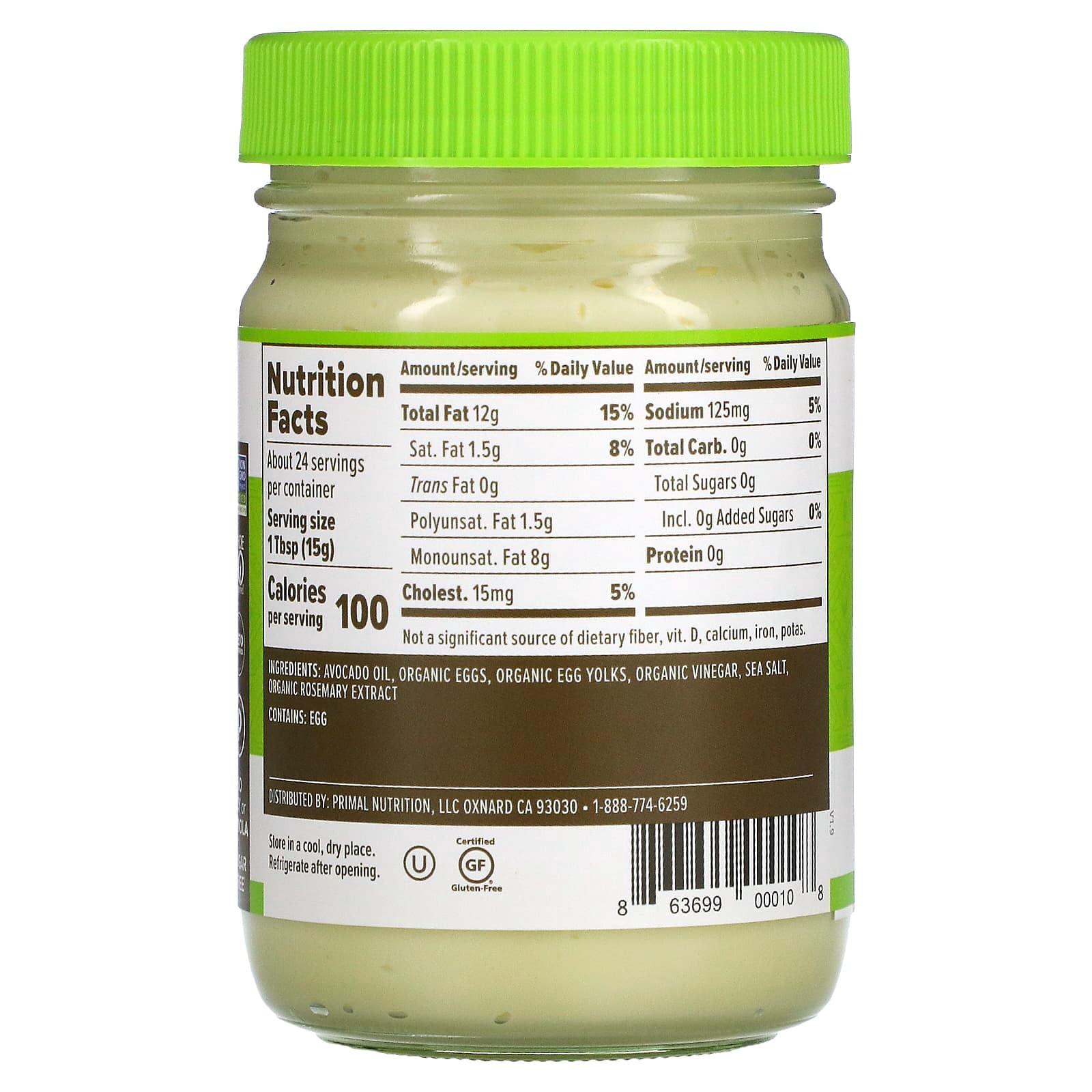 Primal Kitchen, Mayo with Avocado Oil, 12 fl oz Pack of 3