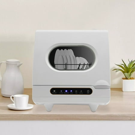5 Washing Programs 1200W Portable White Countertop Dishwasher Compact Dishwasher