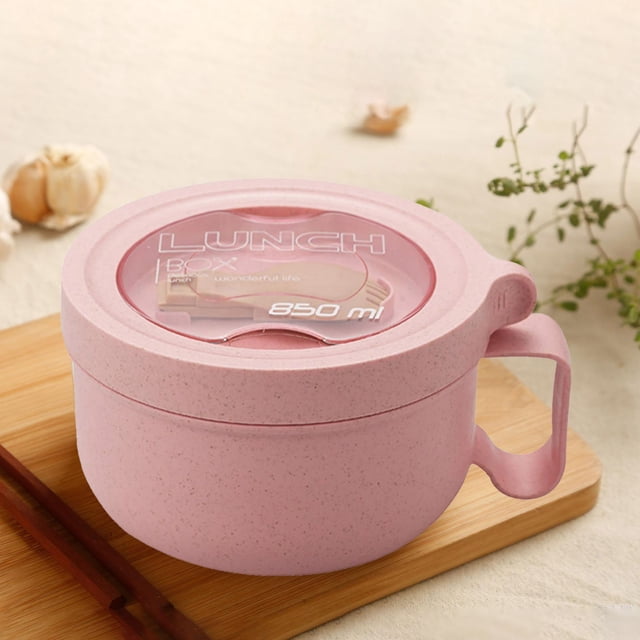 YWIYIUD 1PC 3.54x5.71 Inch Microwave Soup Bowl Containers with Lids and Handle Portable and Durable Multifunctional Bowl for Soup and Noodles Suitable for Picnics Camping and Road Trips