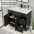 thumbnail image 5 of Eclife Retro 36" Bathroom Vanity Cabinet with Integrated Sink Top, Matt Black Paint, 5 of 12