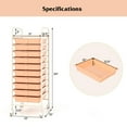 thumbnail image 4 of Kepooman 10 Drawer Storage Cart, Mobile Shelving Unit, Rolling Storage Cart Organizer with 4 Universal Casters-Cherry, 4 of 8