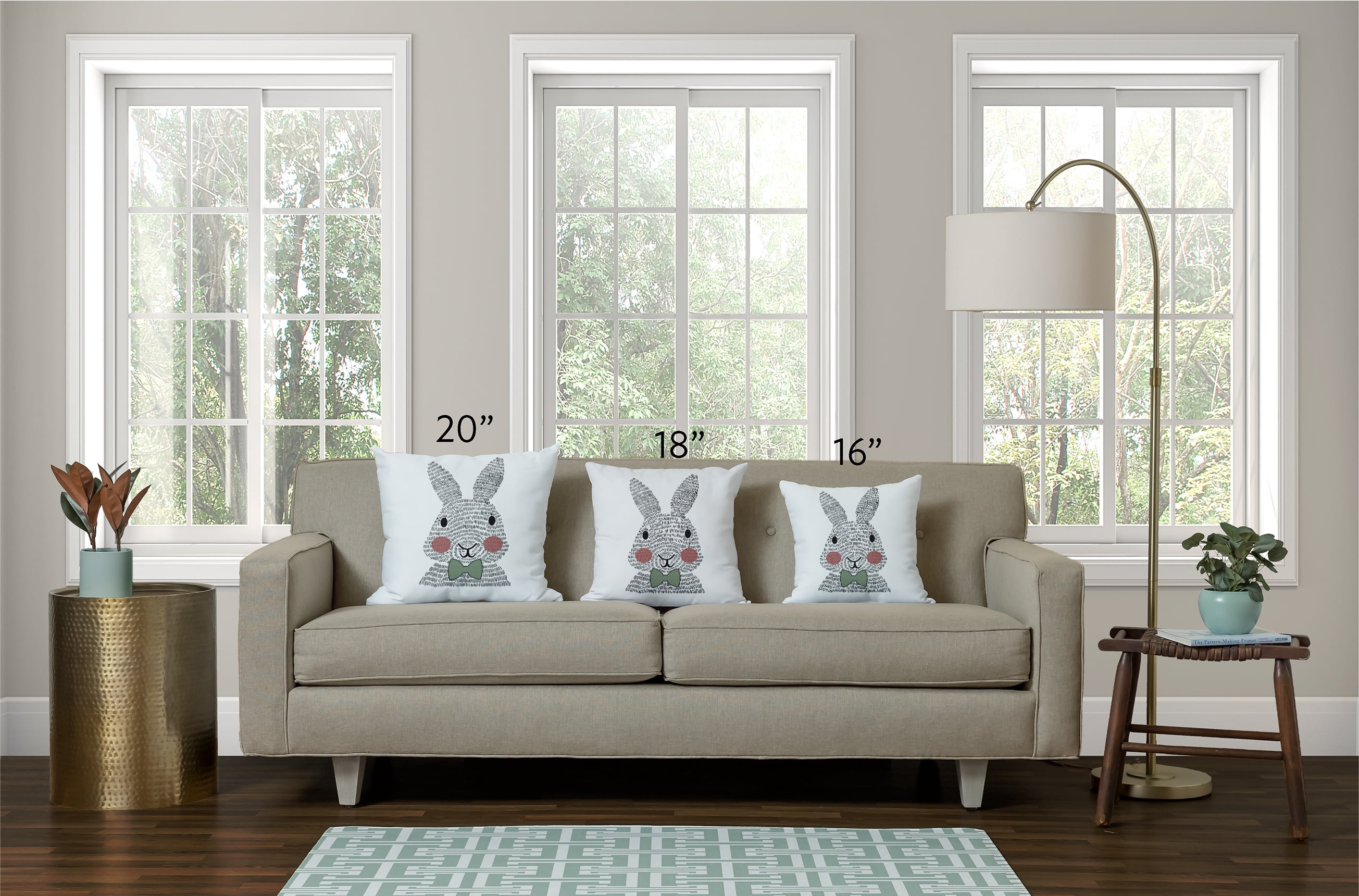 Simply Daisy 18" x 18" Easter Polyester Throw Pillow
